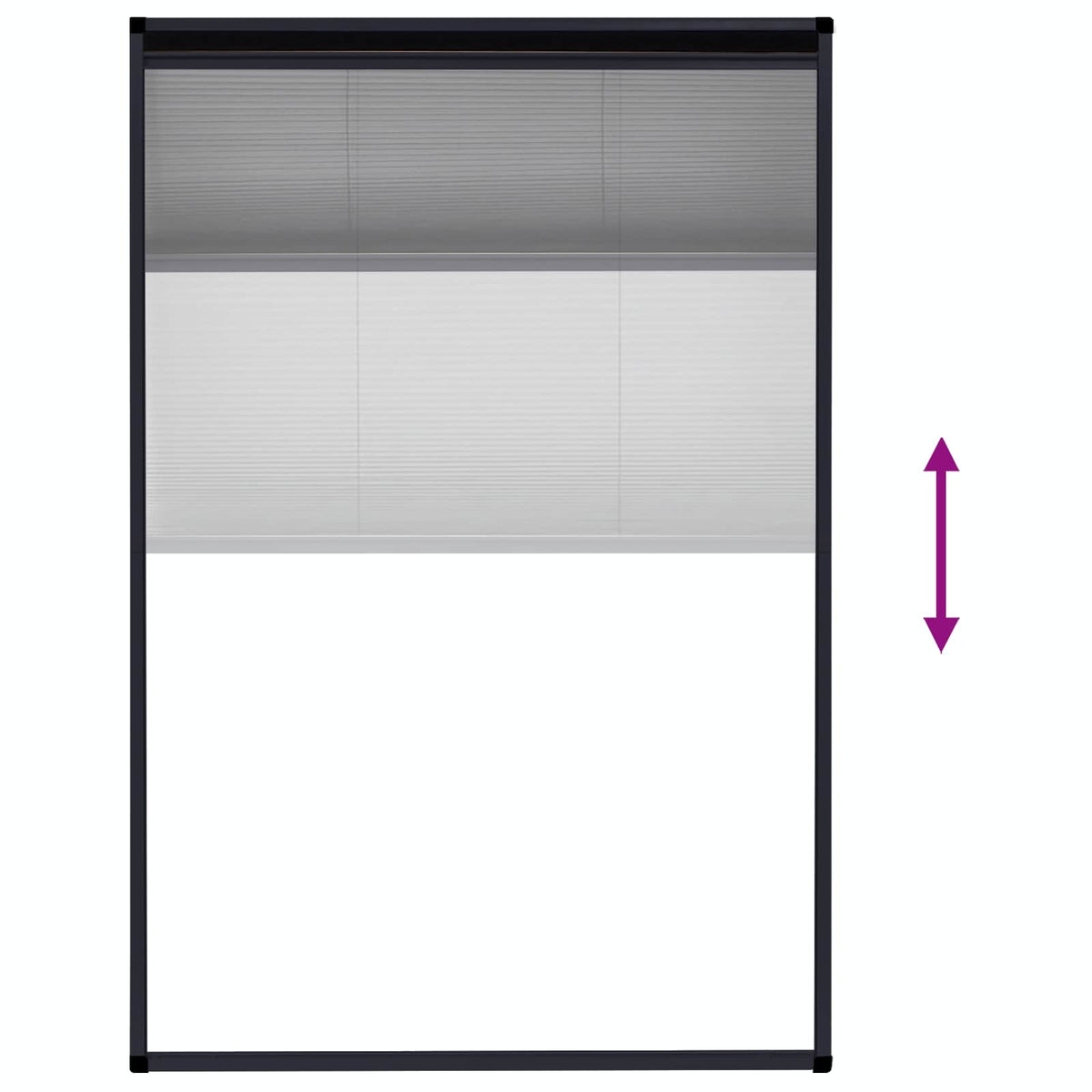 Insektenschutz-Plissee für Fenster Aluminium Anthrazit 80x120cm
