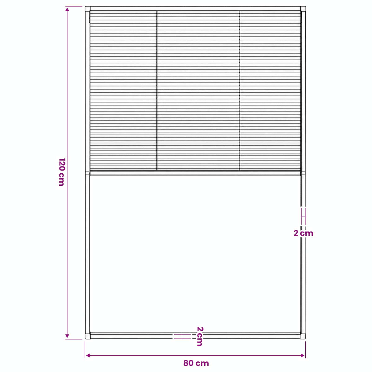 Insektenschutz-Plissee für Fenster Aluminium Anthrazit 80x120cm