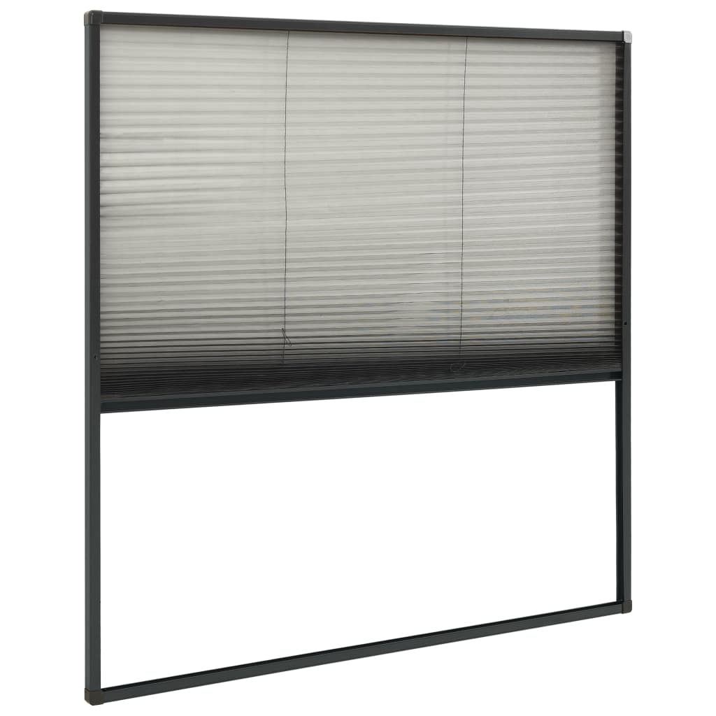 Insektenschutz-Plissee für Fenster Alu Anthrazit 120x120 cm