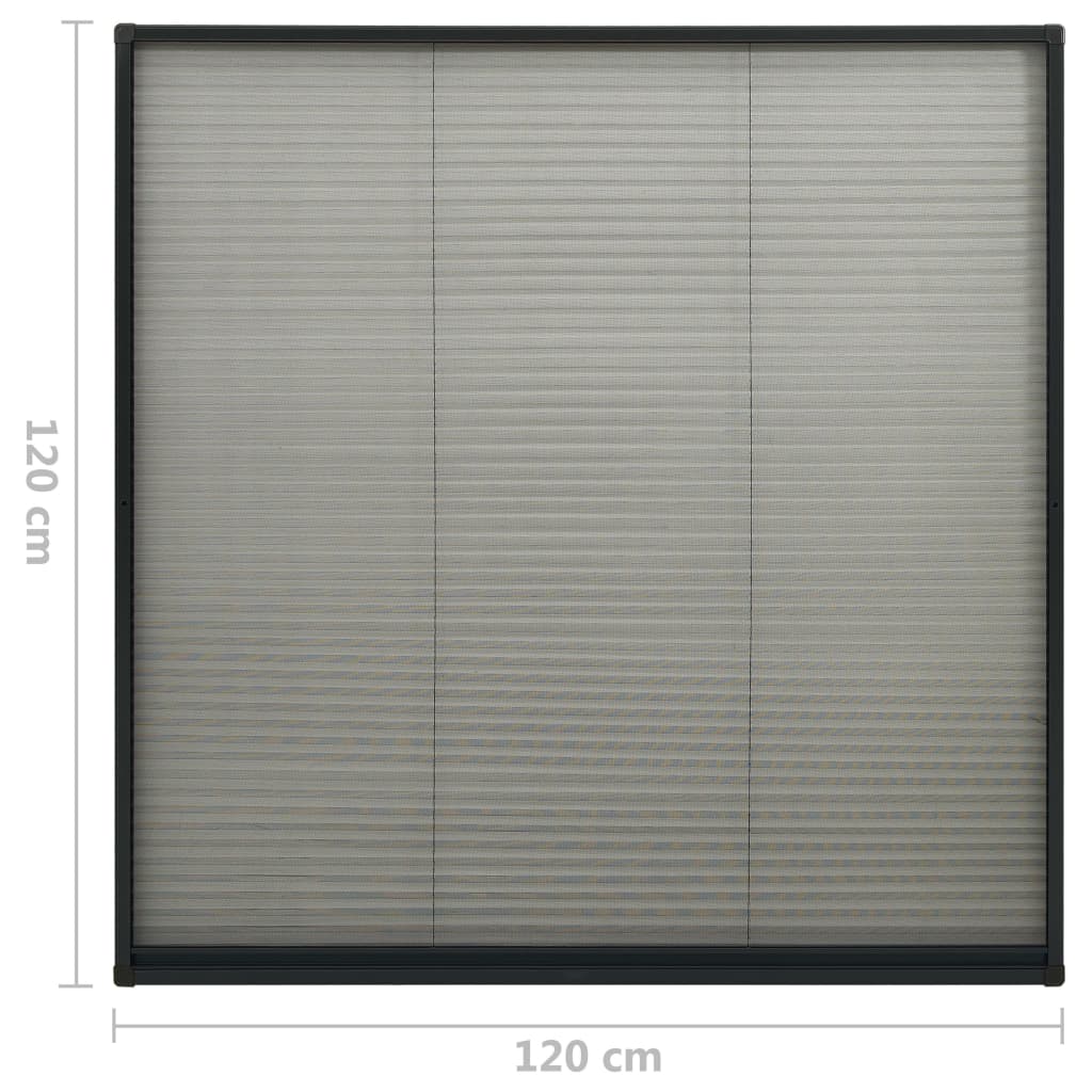 Insektenschutz-Plissee für Fenster Alu Anthrazit 120x120 cm
