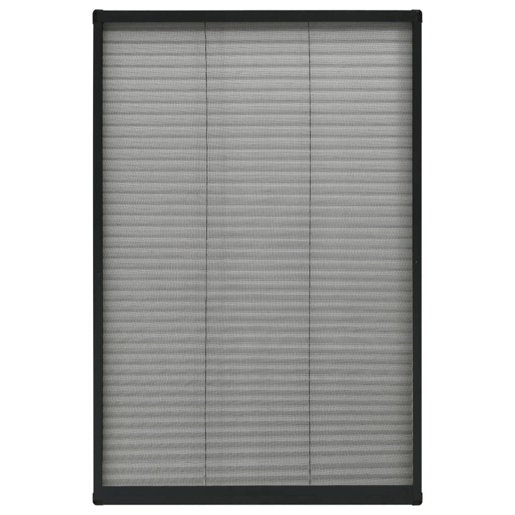 Insektenschutz-Plissee für Fenster Aluminium Anthrazit 80x160cm