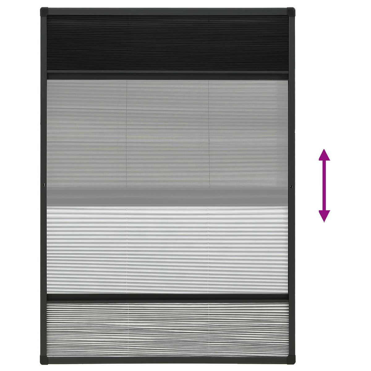 Insektenschutz-Plissee für Fenster Alu 80x120 cm mit Jalousie