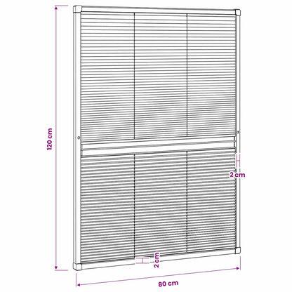 Insektenschutz-Plissee für Fenster Alu 80x120 cm mit Jalousie