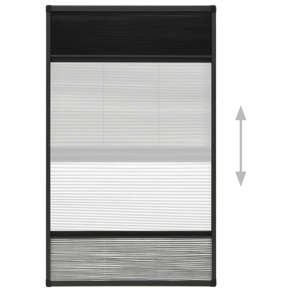 Insektenschutz-Plissee für Fenster Alu 80x160 cm mit Jalousie