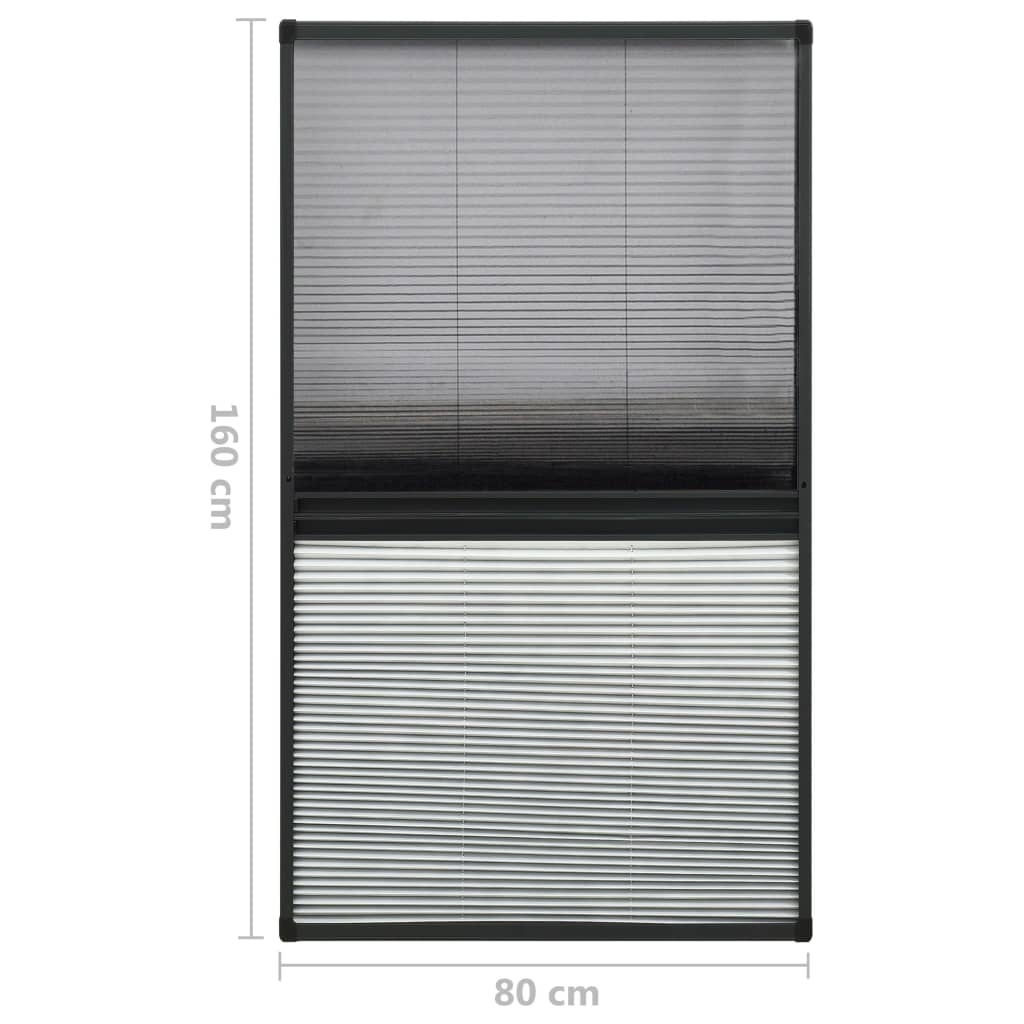 Insektenschutz-Plissee für Fenster Alu 80x160 cm mit Jalousie