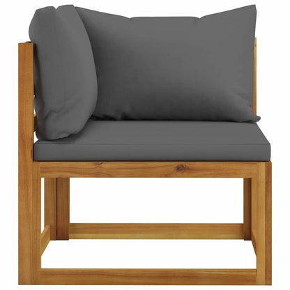 4-tlg. Garten-Lounge-Set mit Auflagen Massivholz Akazie