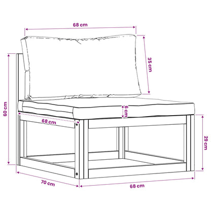4-tlg. Garten-Lounge-Set mit Auflagen Massivholz Akazie