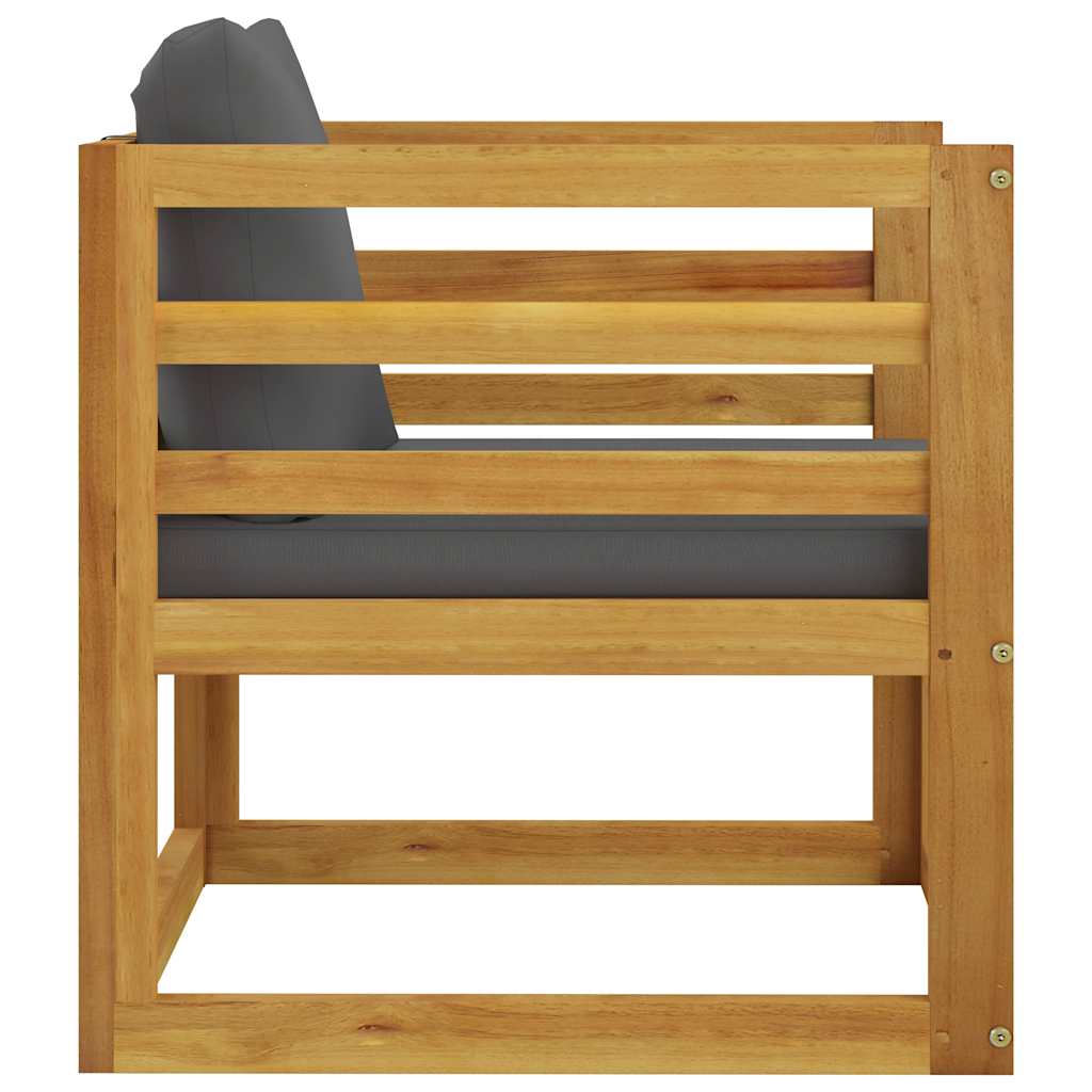 6-tlg. Garten-Lounge-Set mit Auflagen Massivholz Akazie