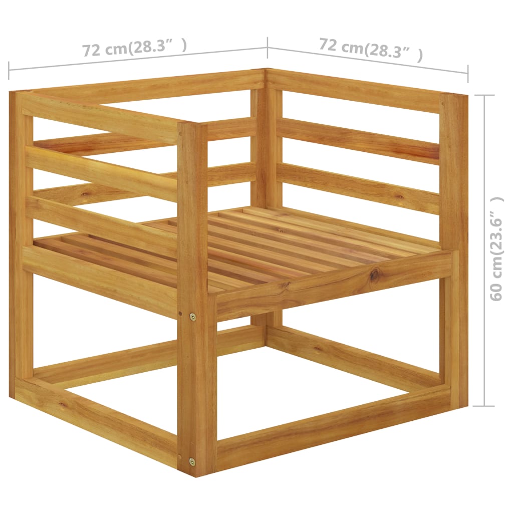 7-tlg. Garten-Lounge-Set mit Auflage Massivholz Akazie