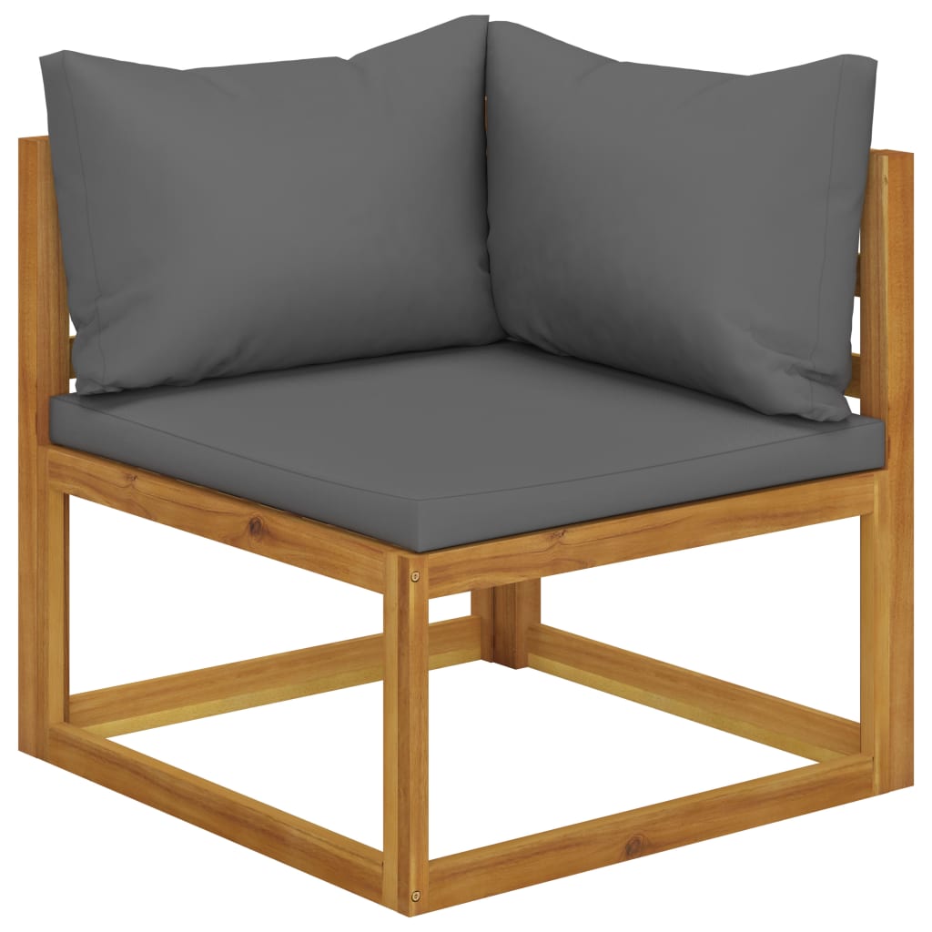 Canapé de jardin 3 places avec coussin en bois d'acacia massif