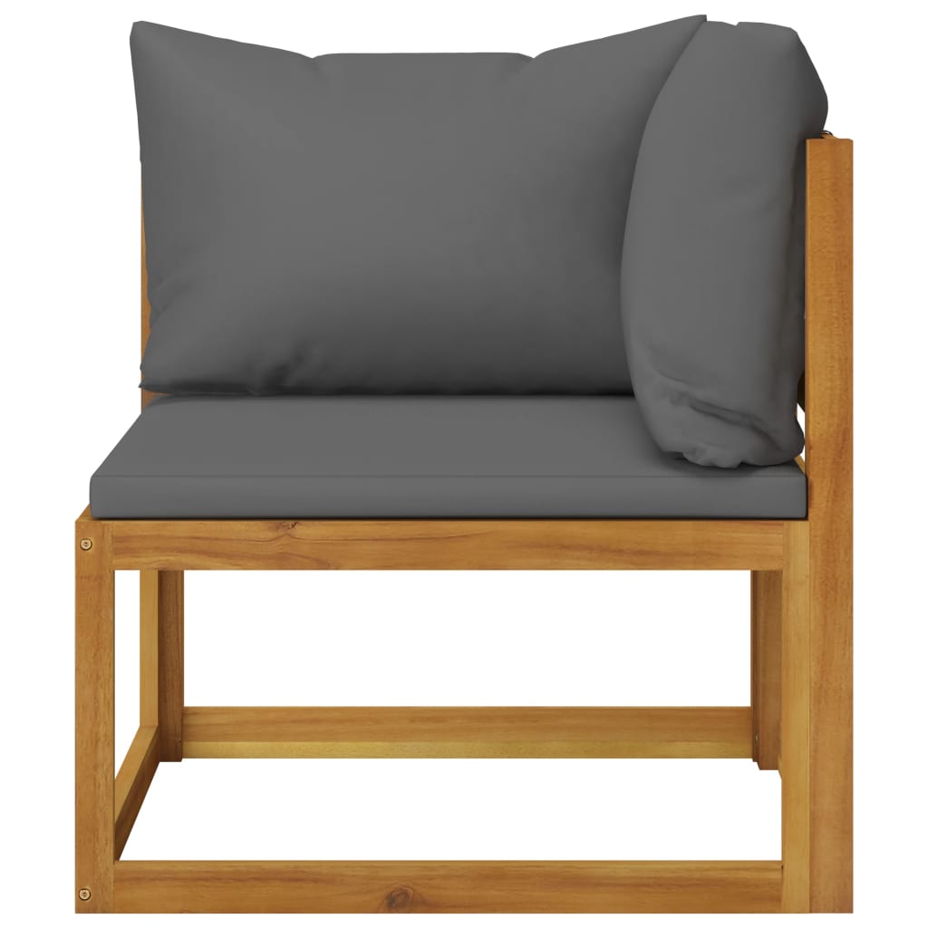 Canapé de jardin 3 places avec coussin en bois d'acacia massif