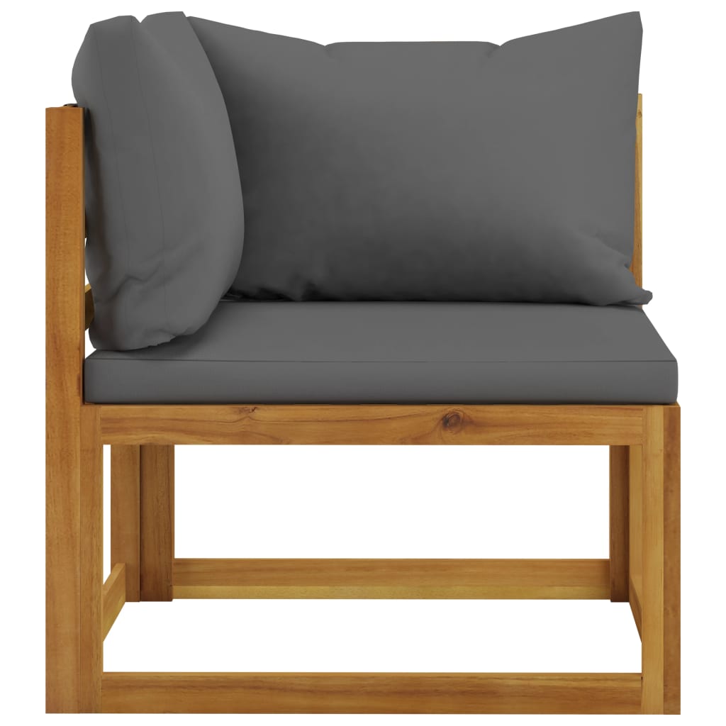 Canapé de jardin 3 places avec coussin en bois d'acacia massif