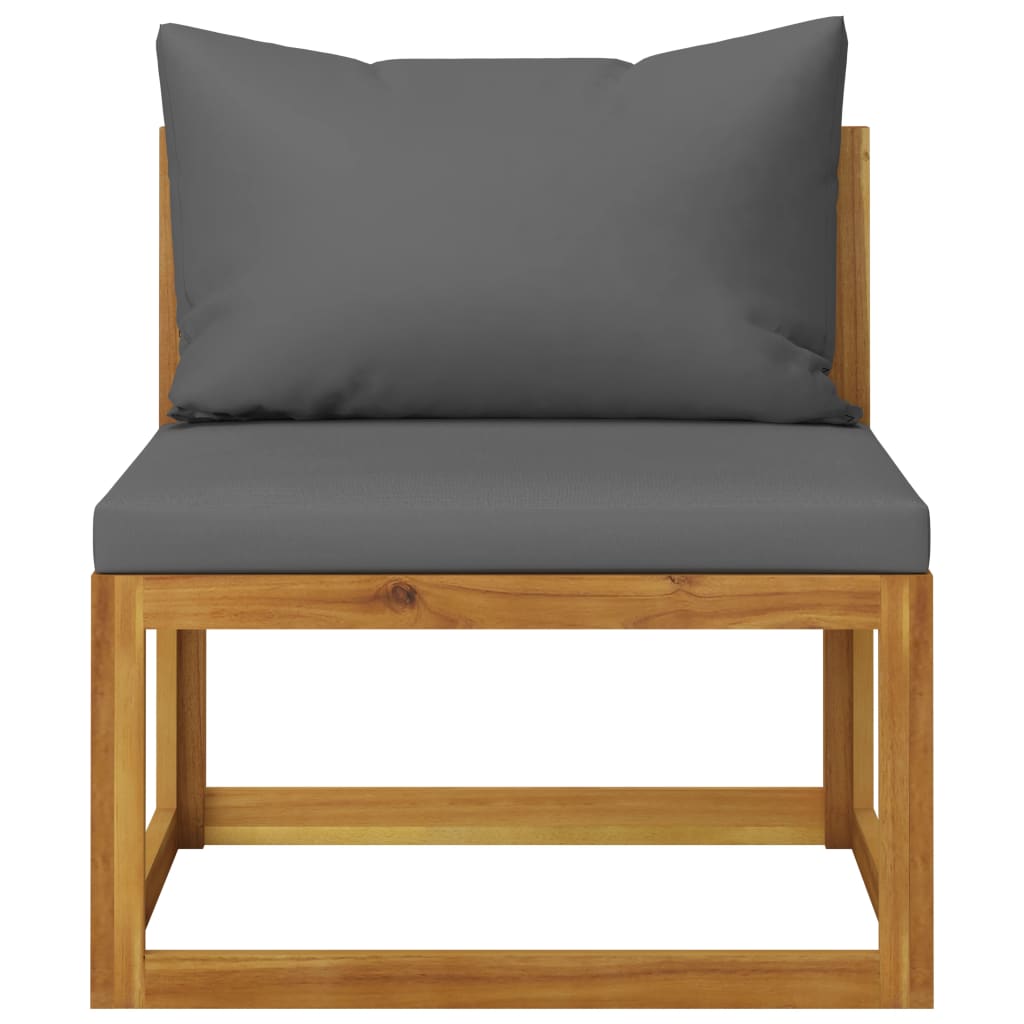 Canapé de jardin 3 places avec coussin en bois d'acacia massif