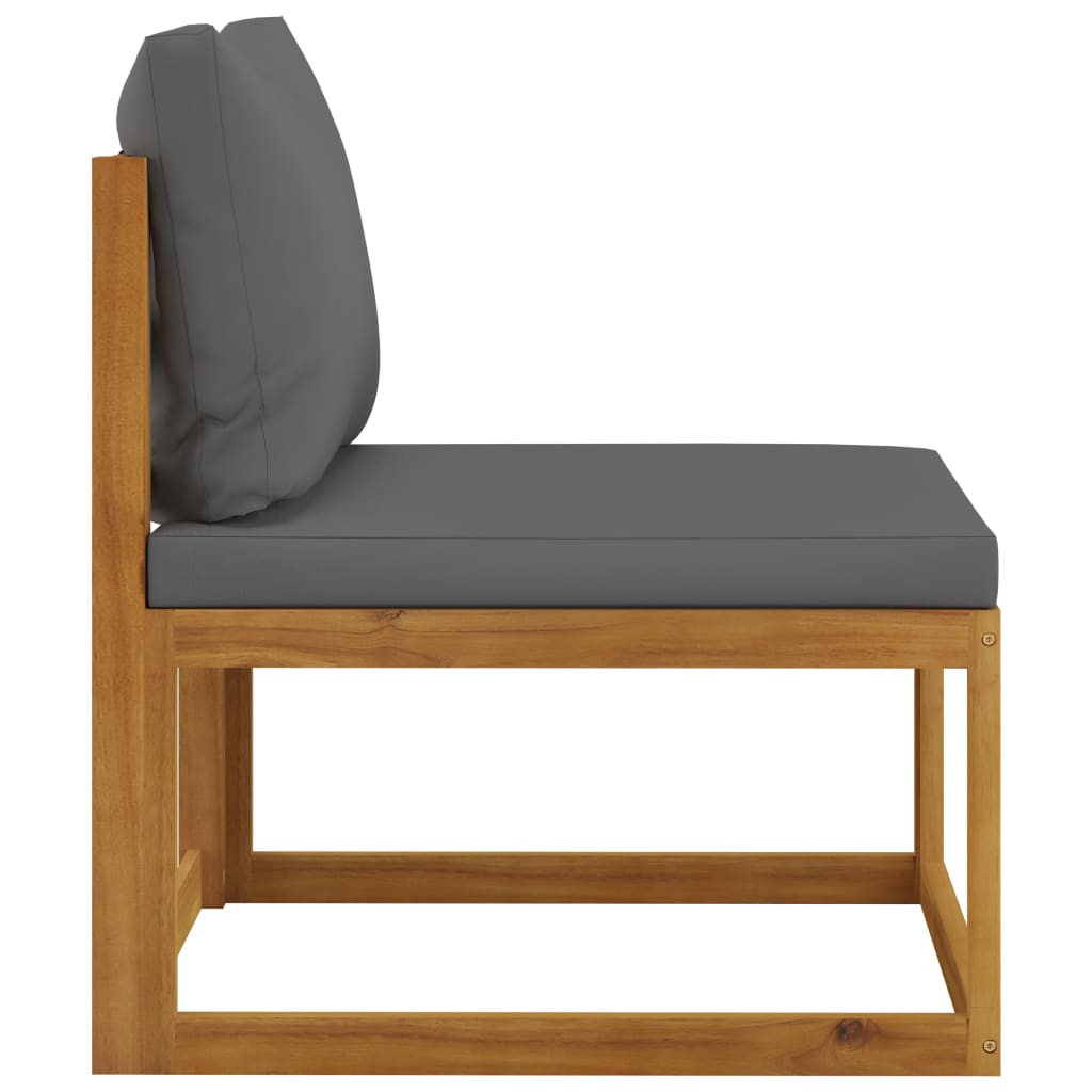 Canapé de jardin 3 places avec coussin en bois d'acacia massif