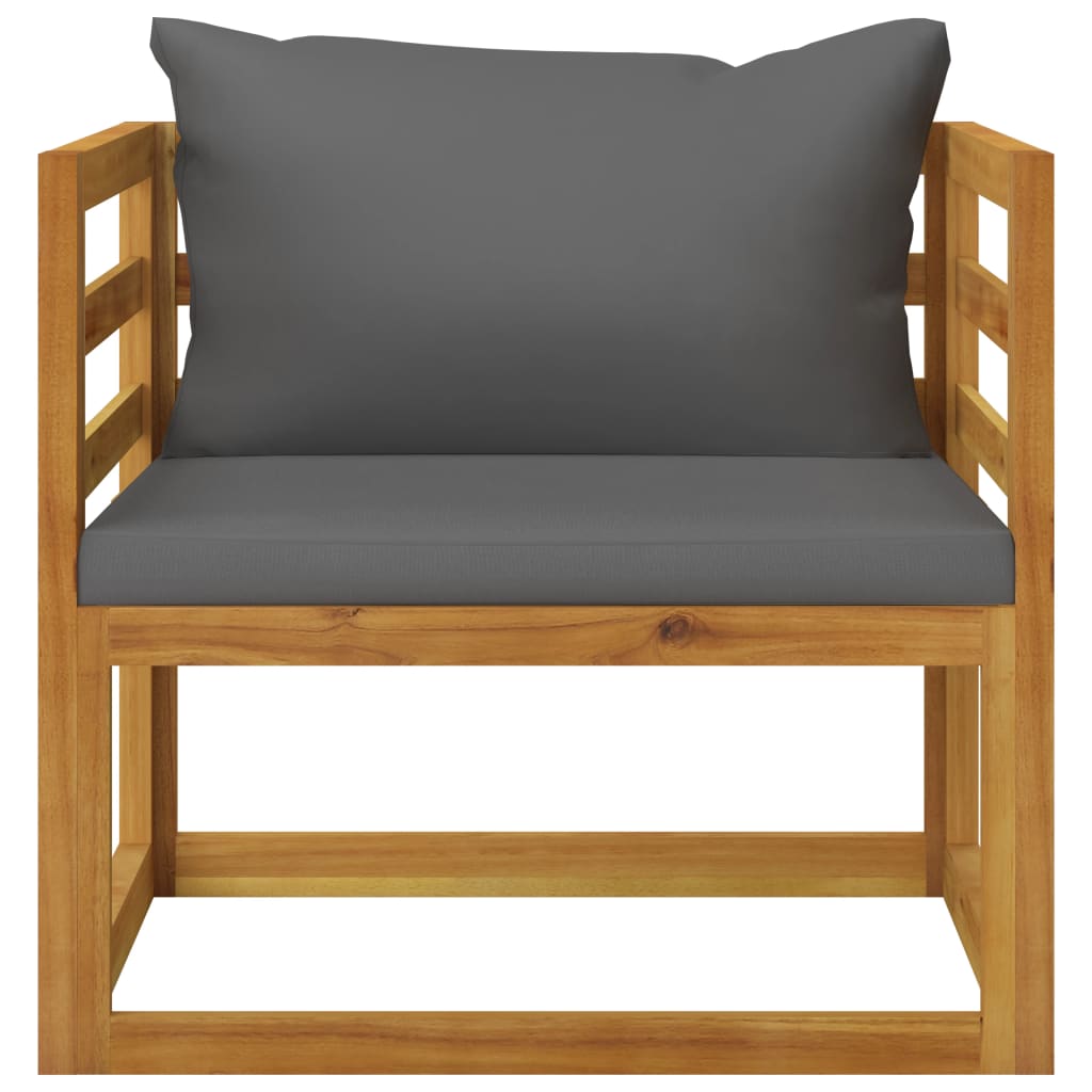 7-tlg. Garten-Lounge-Set mit Auflagen Massivholz Akazie