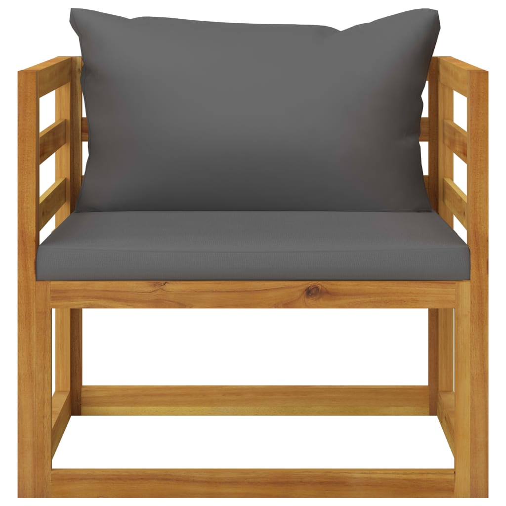 7-tlg. Garten-Lounge-Set mit Auflagen Massivholz Akazie