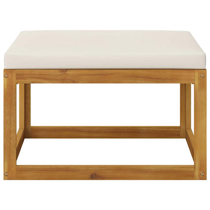 6-tlg. Garten-Lounge-Set mit Auflagen Creme Massivholz Akazie