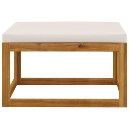 7-tlg. Garten-Lounge-Set mit Auflagen Creme Massivholz Akazie