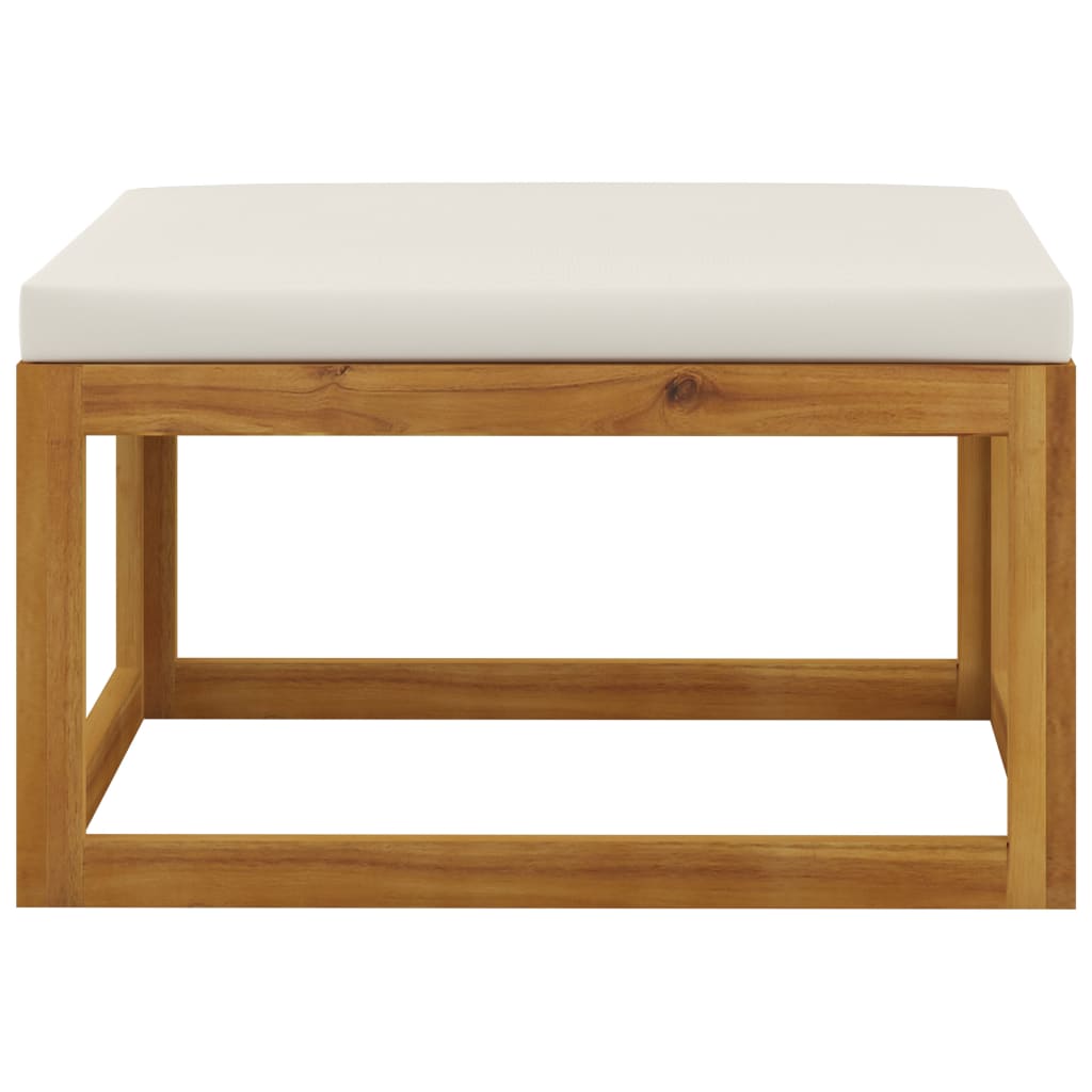 12-tlg. Garten-Lounge-Set mit Auflagen Creme Massivholz Akazie