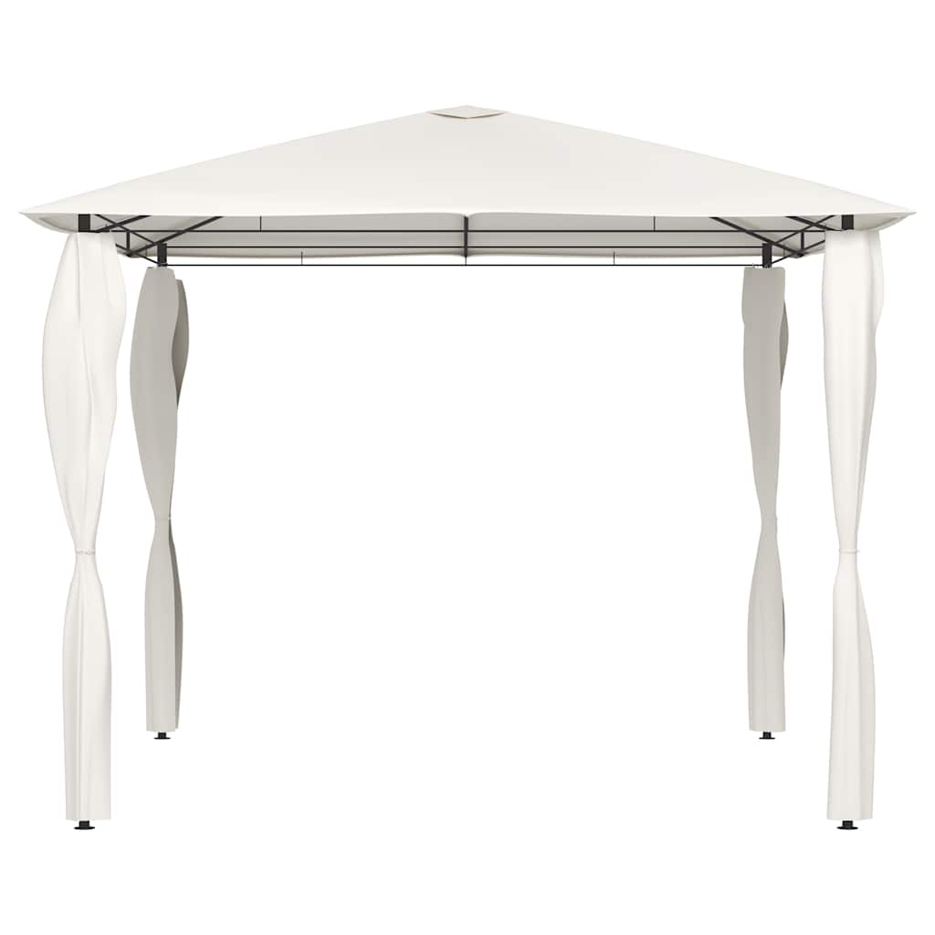 Pavillon mit Pfostenabdeckungen 3x3x2,6 m Creme 160 g/m²