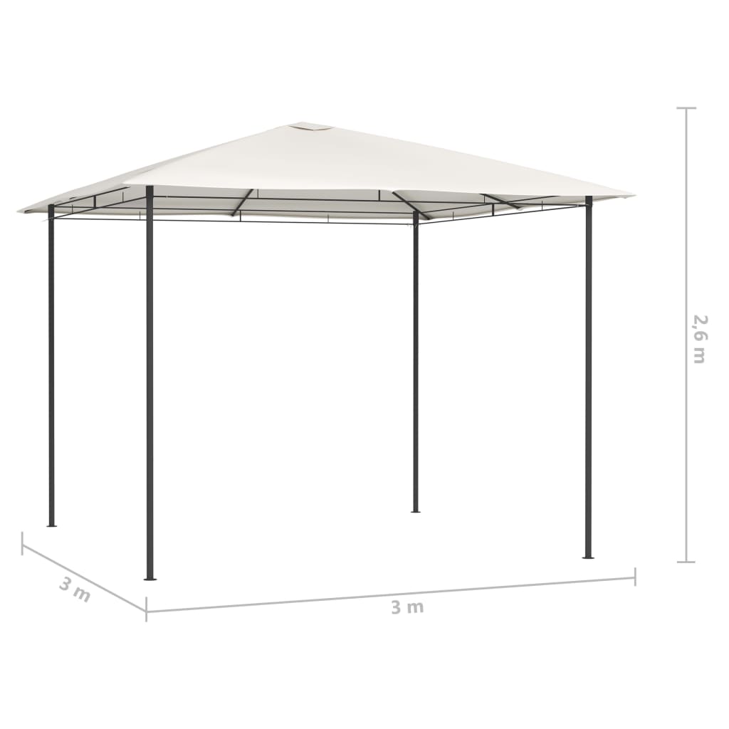 Tonnelle 3x3x2,6 m crème 160 g/m²