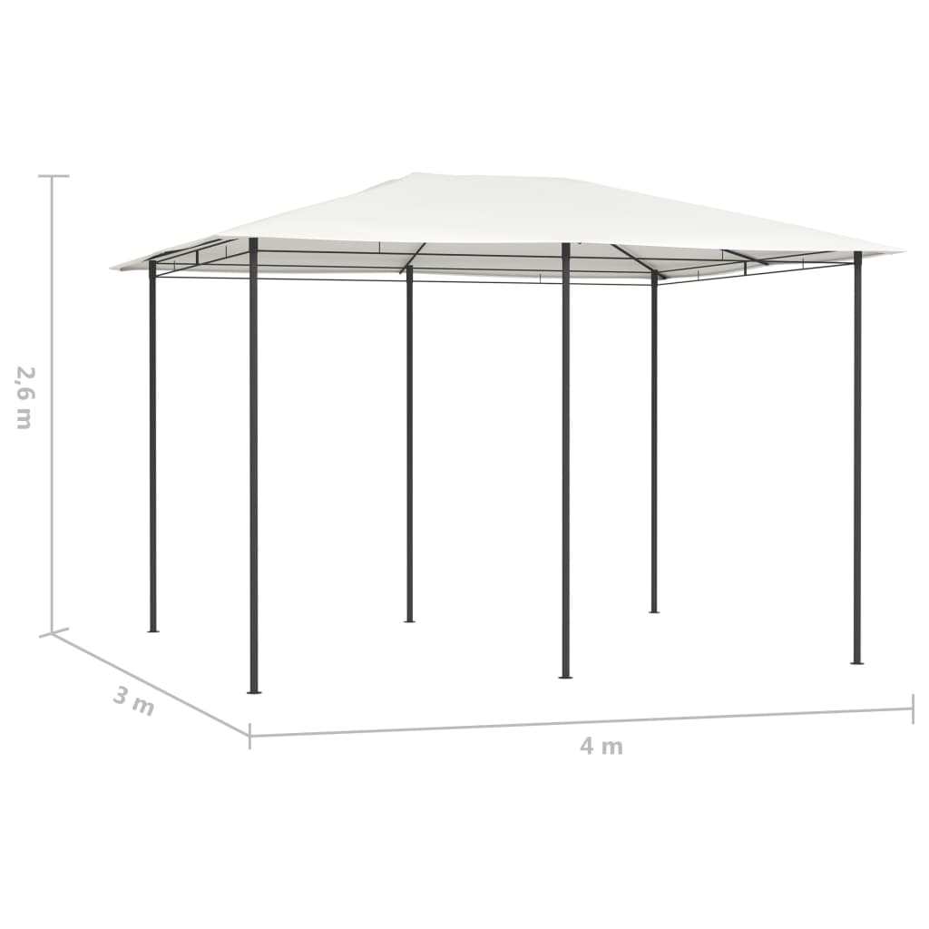 Tonnelle 3x4x2,6 m crème 160 g/m²