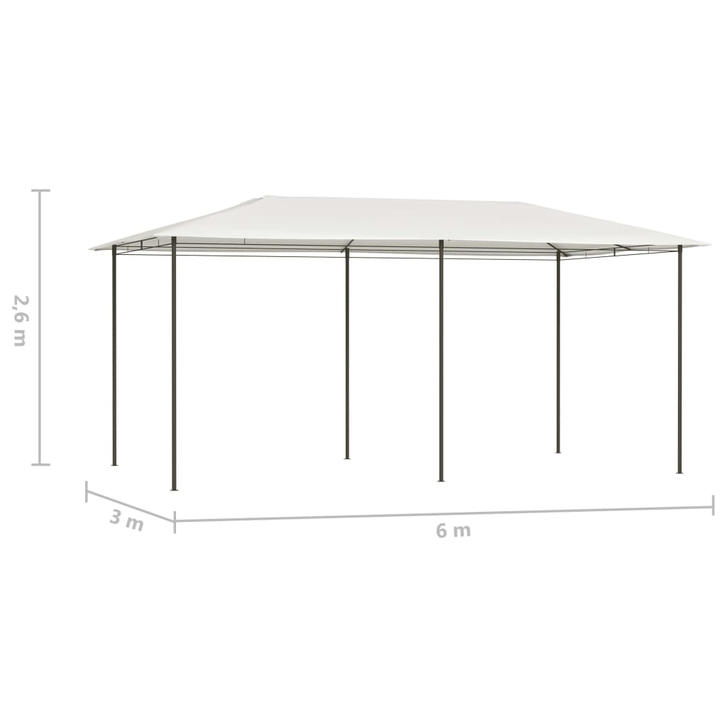 Tonnelle 3x6x2,6 m crème 160 g/m²