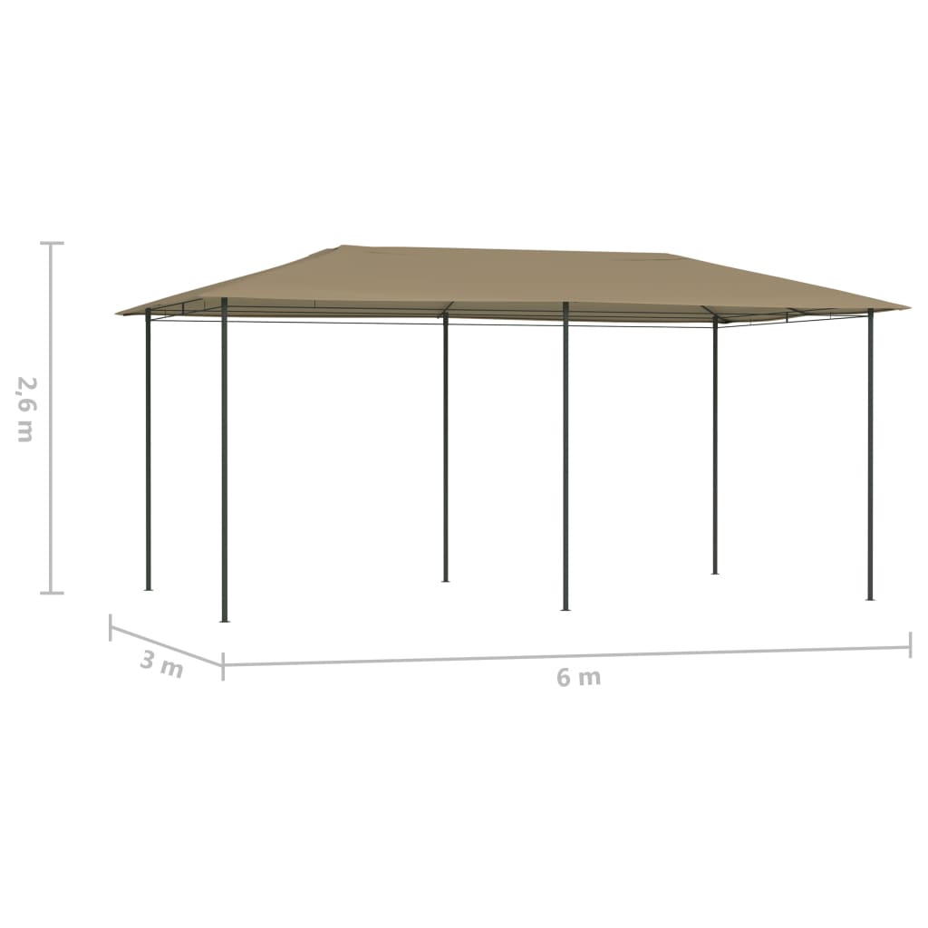 Pavillon 2,98x5,3x2,59 m Taupe 160 g/m²