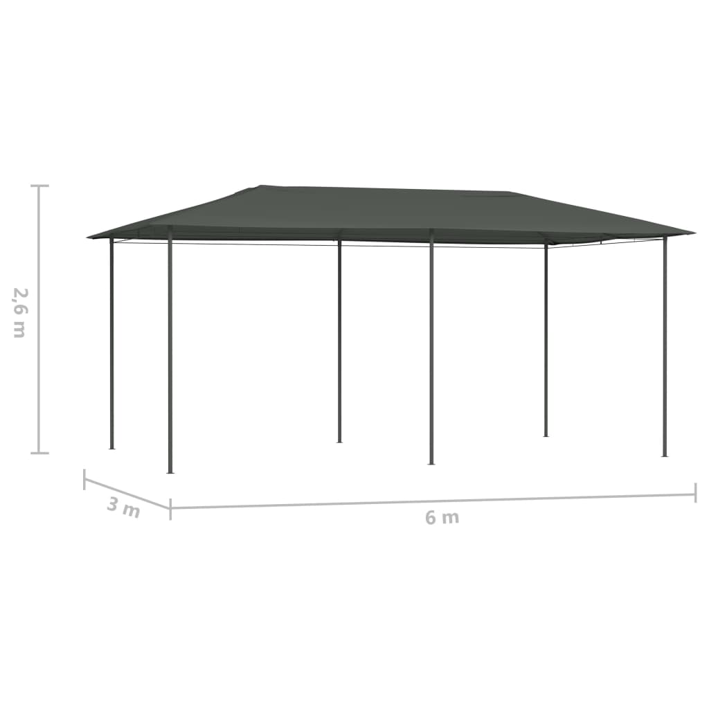 Tonnelle 3x6x2,6 m anthracite 160 g/m²