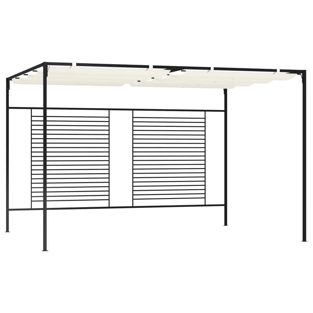 Gazebo avec toit extensible 3x4x2,3 m blanc crème 180 g/m²