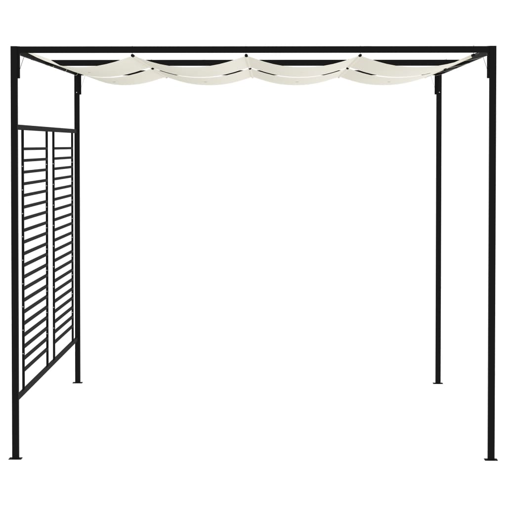Gazebo avec toit extensible 3x4x2,3 m blanc crème 180 g/m²
