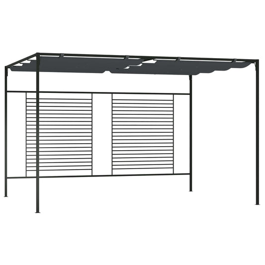 Tonnelle avec toit extensible 4x3x2,3 m anthracite 180 g/m²