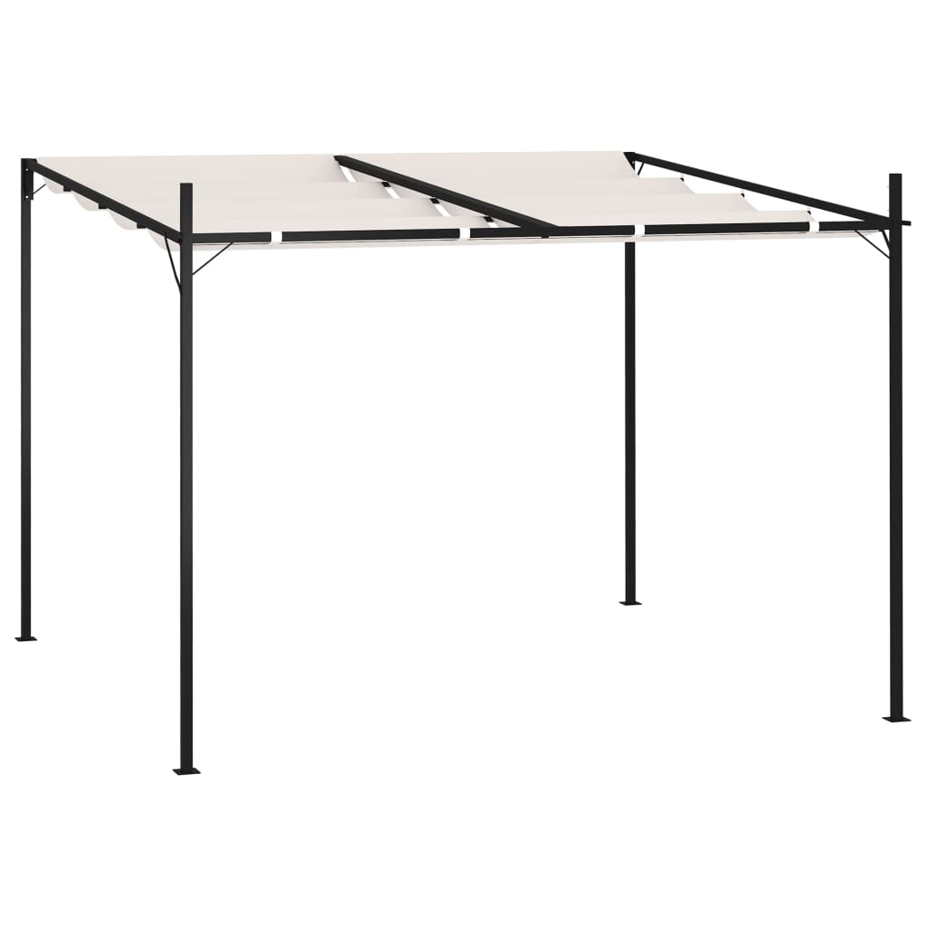 Pavillon mit Ausziehbarem Dach 300x300x233 cm Creme