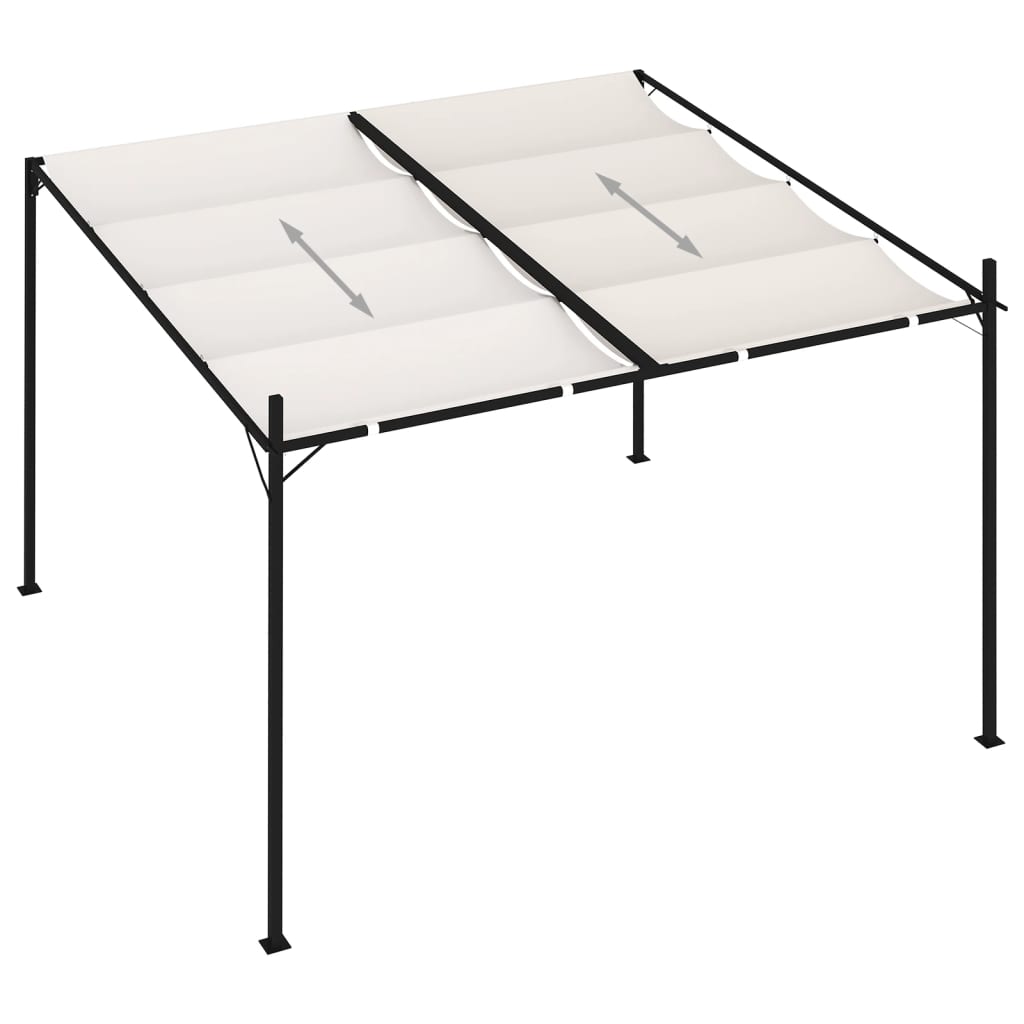 Pavillon mit Ausziehbarem Dach 300x300x233 cm Creme