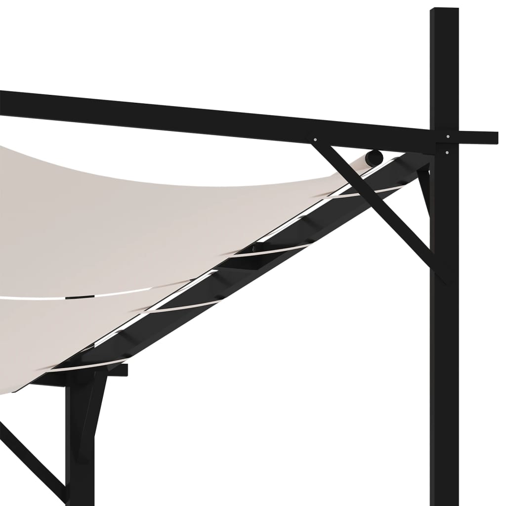 Pavillon mit Ausziehbarem Dach 300x300x233 cm Creme
