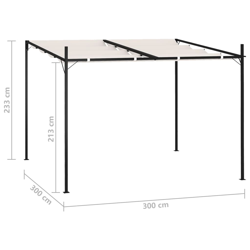 Pavillon mit Ausziehbarem Dach 300x300x233 cm Creme
