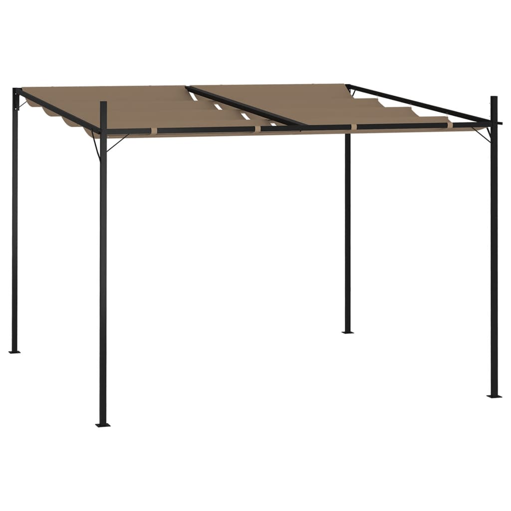 Pavillon mit Ausziehbarem Dach 300x300x233 cm Taupe