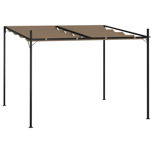 Pavillon mit Ausziehbarem Dach 300x300x233 cm Taupe