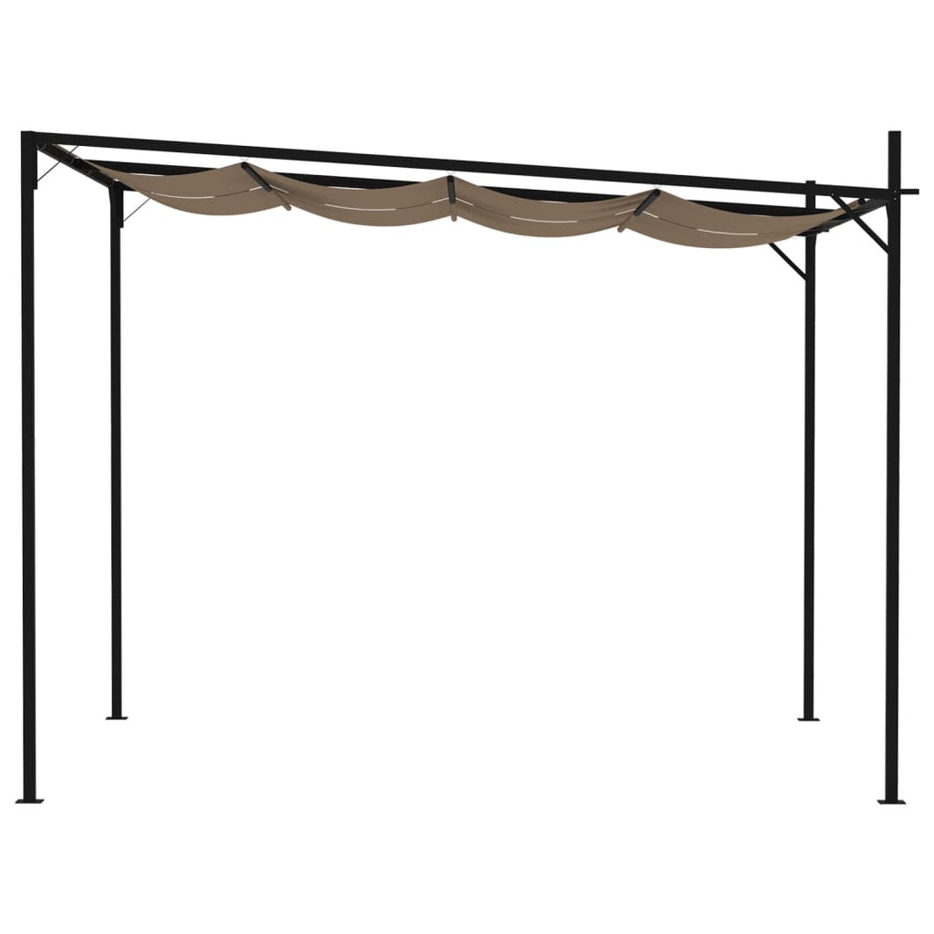 Pavillon mit Ausziehbarem Dach 300x300x233 cm Taupe