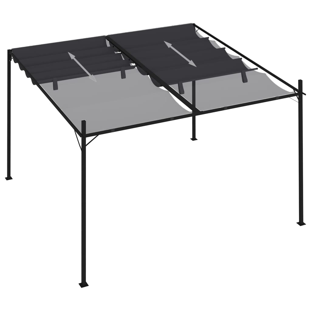 Pavillon mit Ausziehbarem Dach 300x300x233 cm Anthrazit