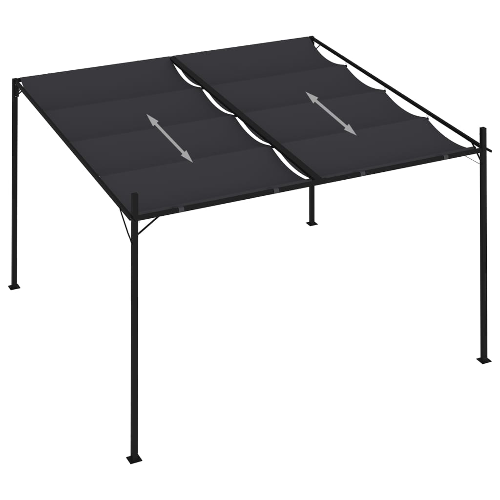 Pavillon mit Ausziehbarem Dach 300x300x233 cm Anthrazit