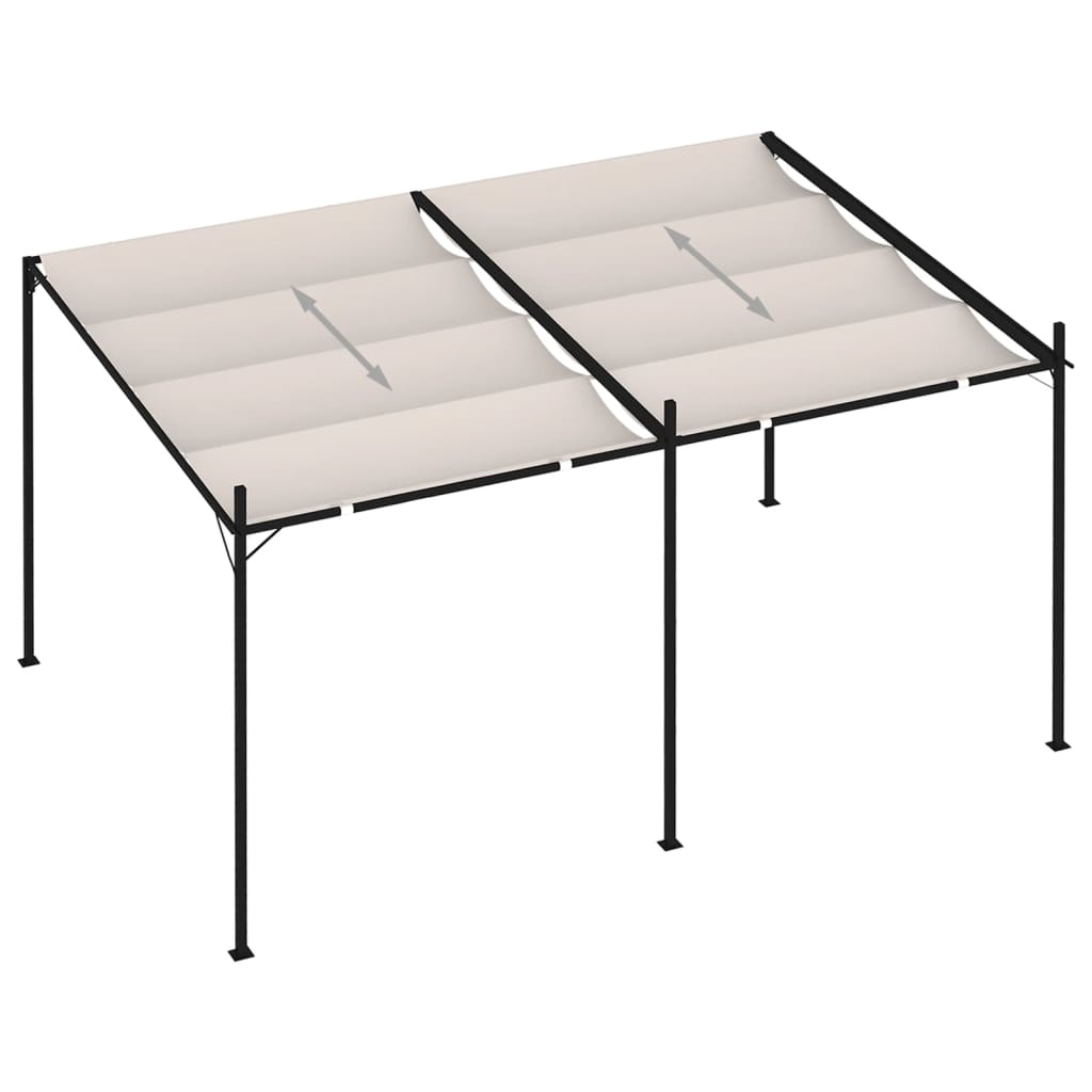 Pavillon mit Ausziehbarem Dach 400x300x233 cm Creme