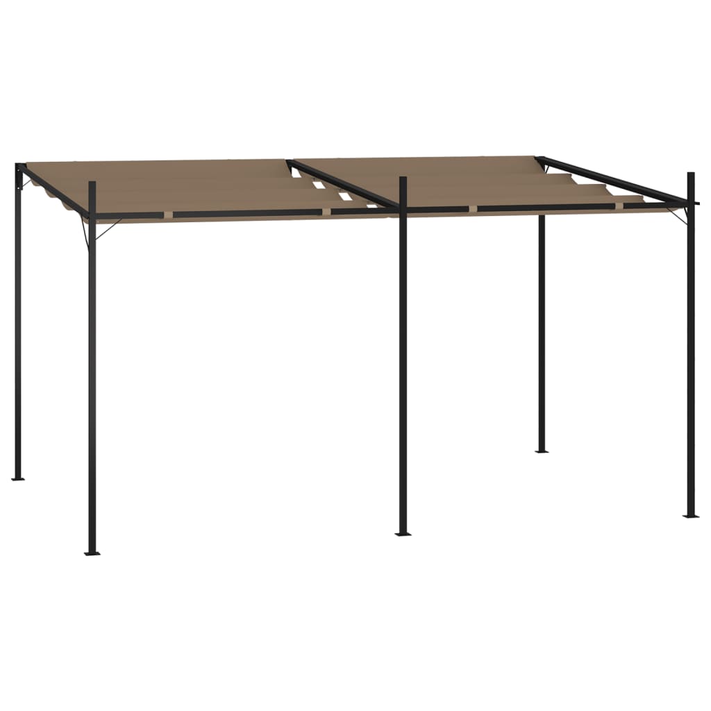 Pavillon mit Ausziehbarem Dach 400x300x233 cm Taupe
