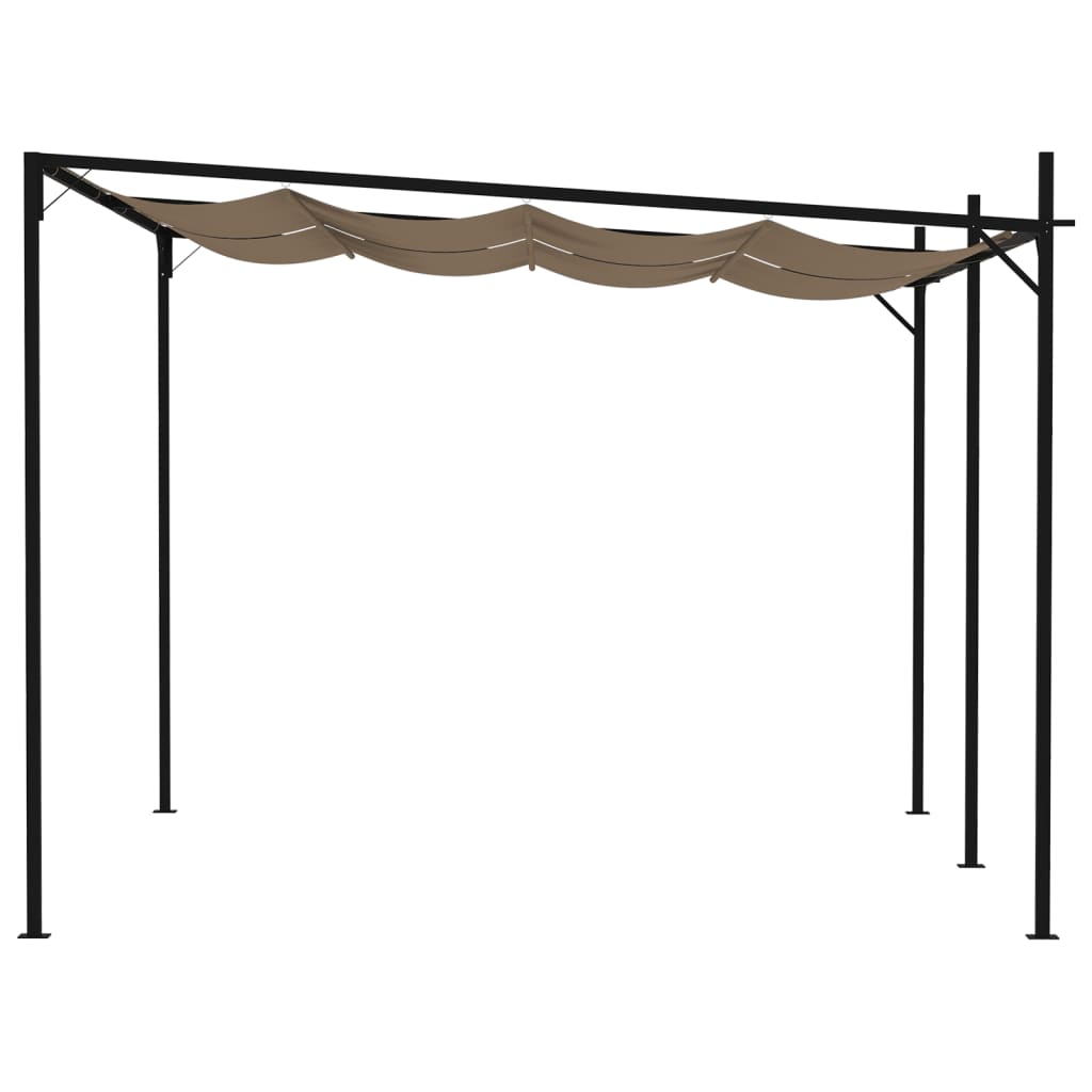 Pavillon mit Ausziehbarem Dach 400x300x233 cm Taupe