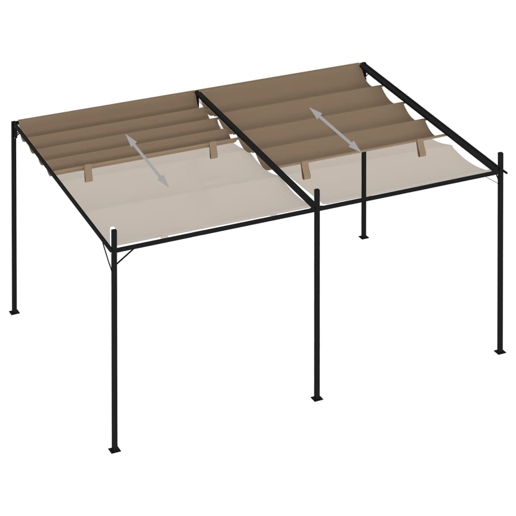 Pavillon mit Ausziehbarem Dach 400x300x233 cm Taupe