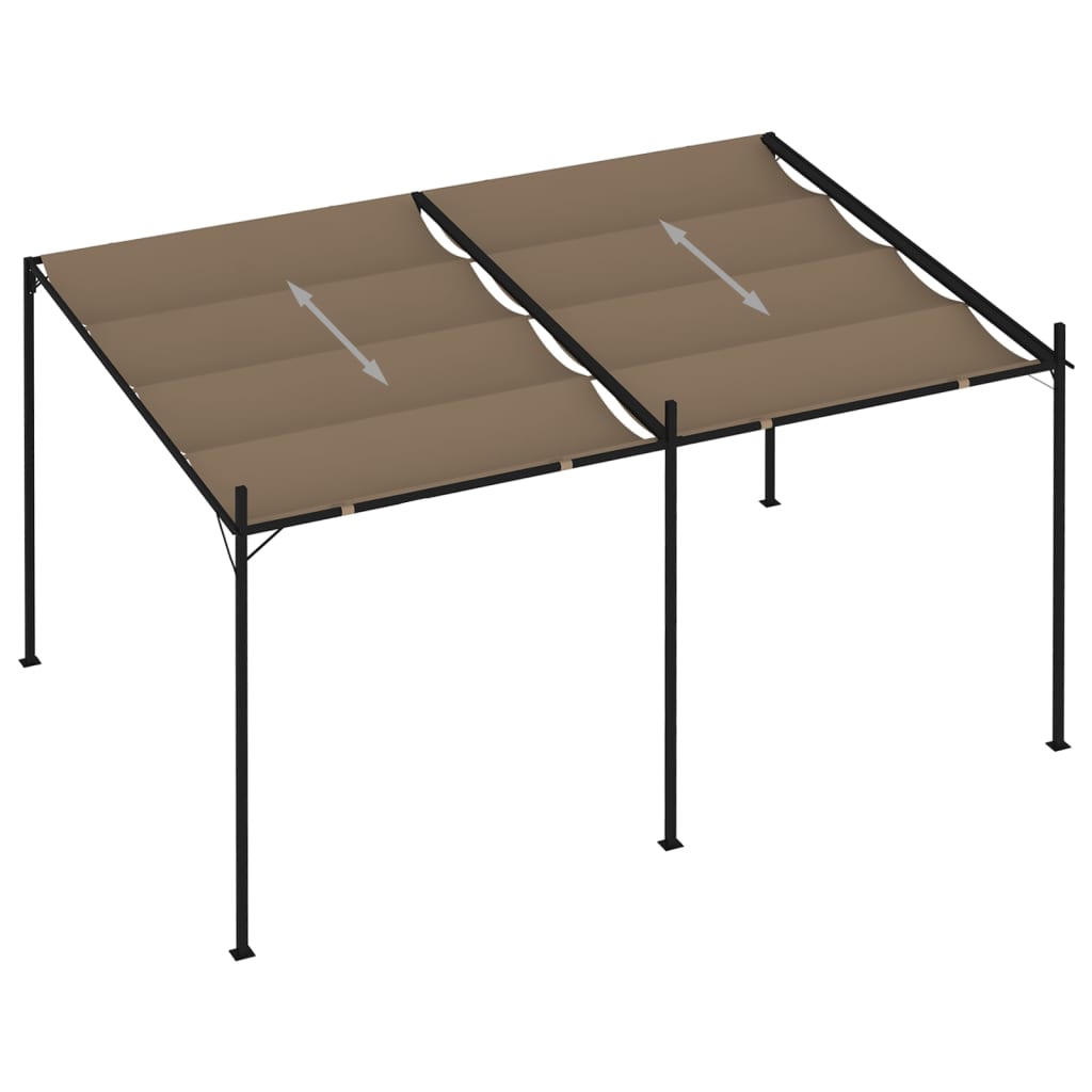 Pavillon mit Ausziehbarem Dach 400x300x233 cm Taupe