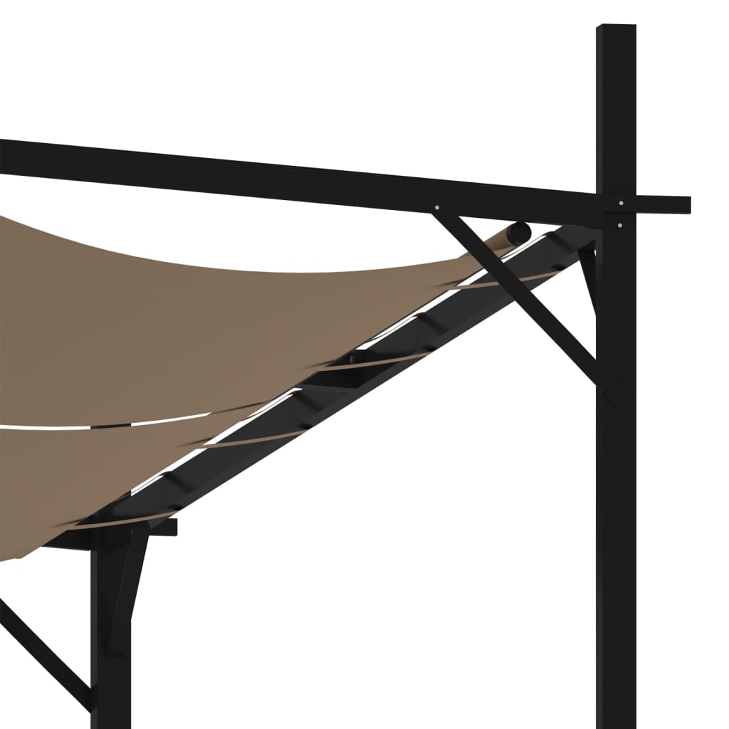 Pavillon mit Ausziehbarem Dach 400x300x233 cm Taupe