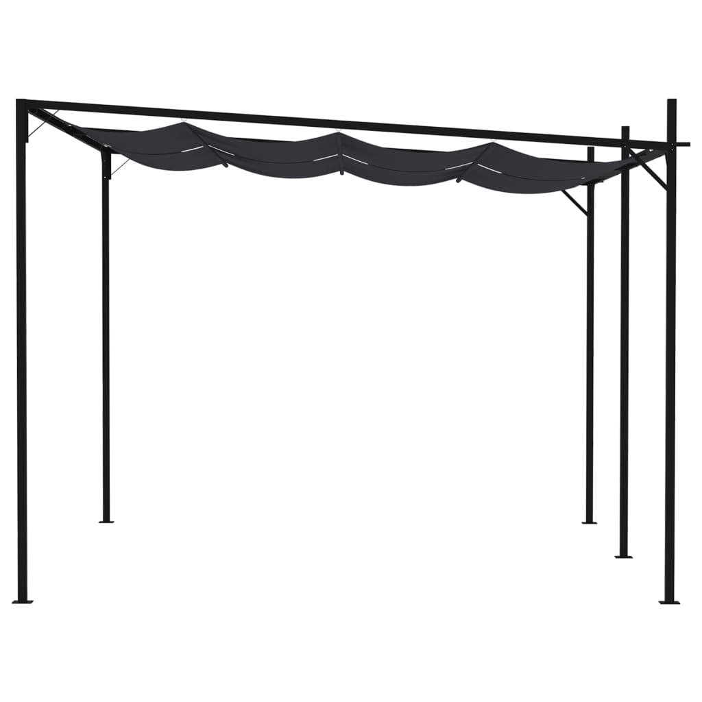 Pavillon mit Ausziehbarem Dach 400x300x233 cm Anthrazit