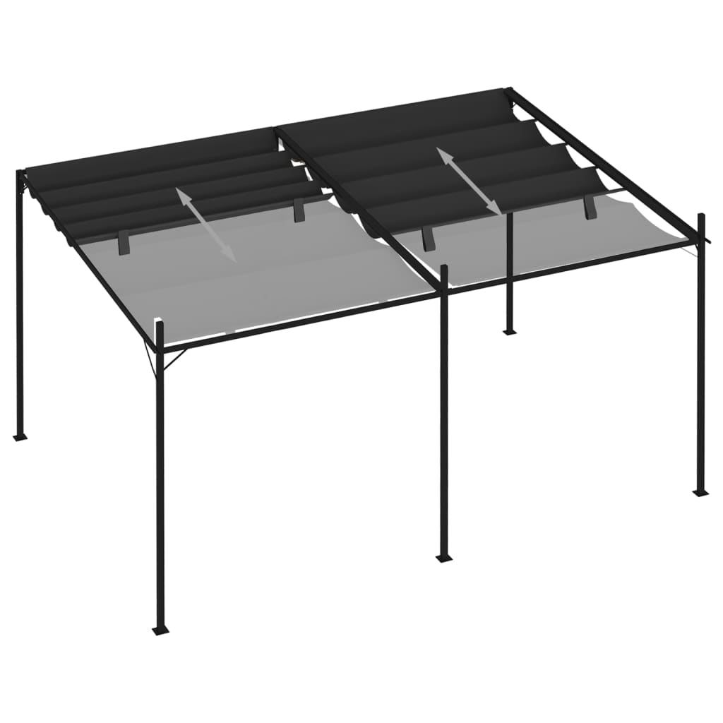 Pavillon mit Ausziehbarem Dach 400x300x233 cm Anthrazit