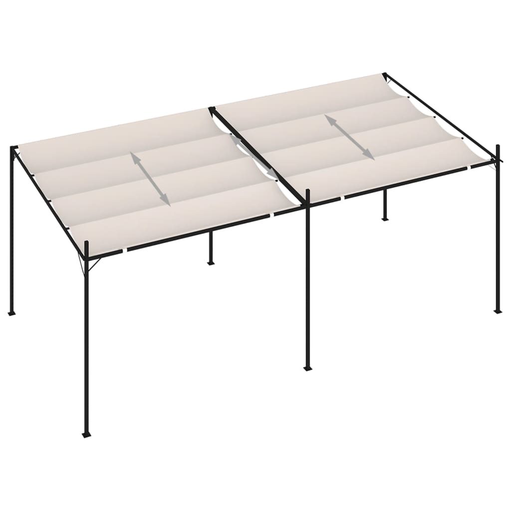 Pavillon mit Ausziehbarem Dach 600x300x233 cm Creme